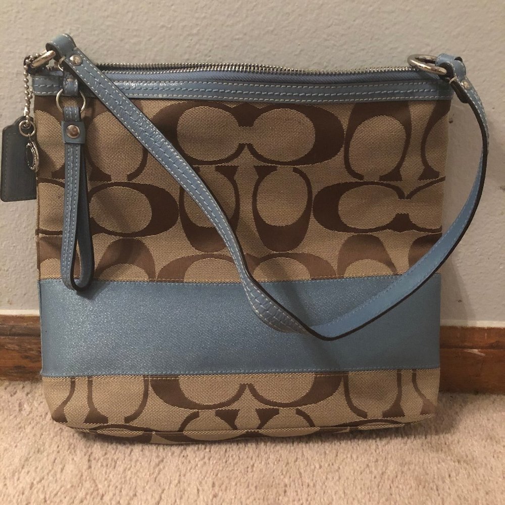 Coach Signature blue/tan Canvas bag
